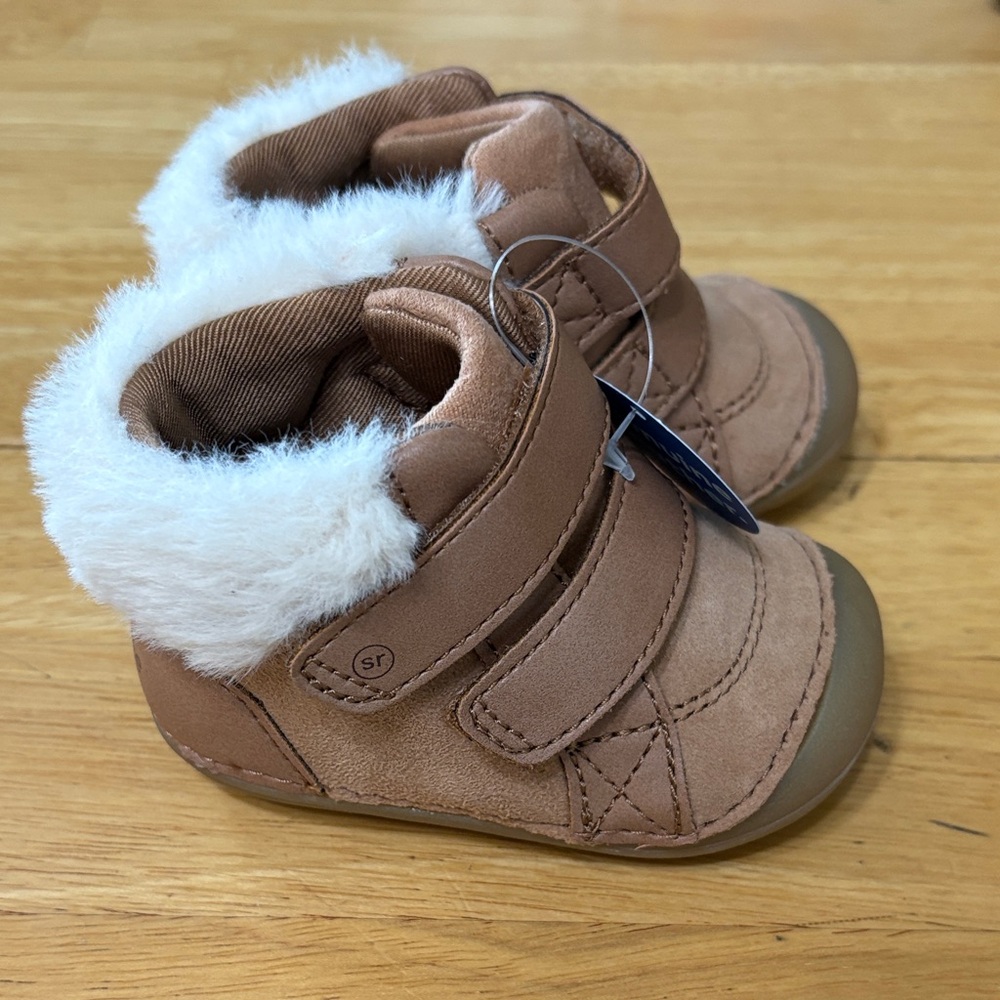 Stride Rite Toddler Faux-Fur Lined Tan Winter Boots